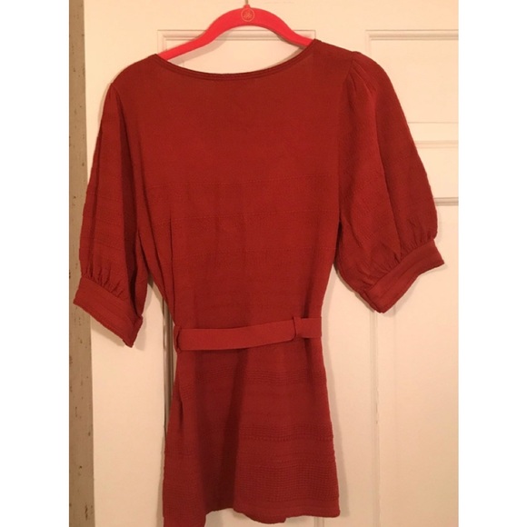 NWOT Nanette Lepore v-neck belted sweater with puff short sleeves. - Picture 2 of 3